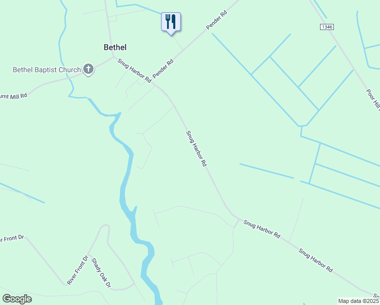 map of restaurants, bars, coffee shops, grocery stores, and more near 548 Snug Harbor Road in Hertford