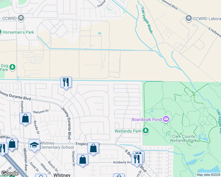 map of restaurants, bars, coffee shops, grocery stores, and more near 4560 Califa Drive in Las Vegas