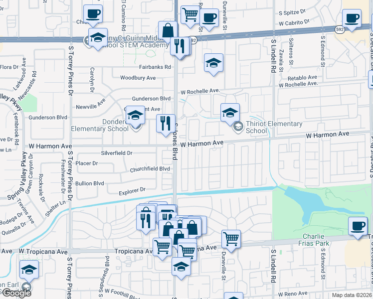 map of restaurants, bars, coffee shops, grocery stores, and more near 74 Las Vegas Jaycees Mobile Home Park in Las Vegas