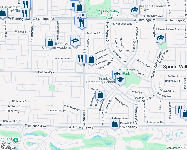 map of restaurants, bars, coffee shops, grocery stores, and more near 7749 Isley Avenue in Las Vegas