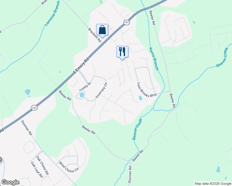 map of restaurants, bars, coffee shops, grocery stores, and more near 6609 Springer Drive in Knoxville
