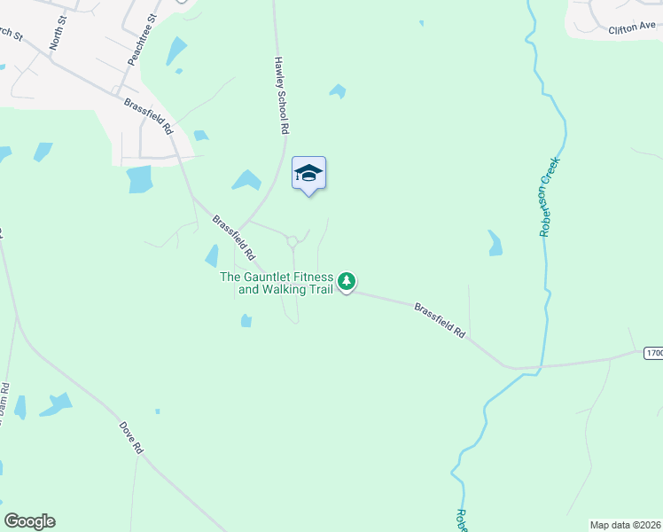 map of restaurants, bars, coffee shops, grocery stores, and more near 2183 Brassfield Road in Creedmoor