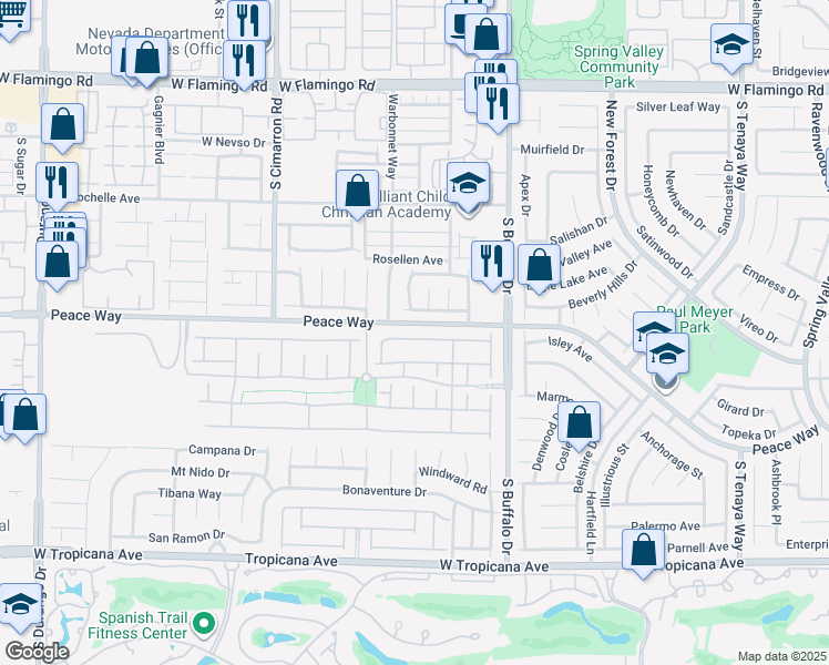 map of restaurants, bars, coffee shops, grocery stores, and more near 7932 Barntucket Avenue in Las Vegas