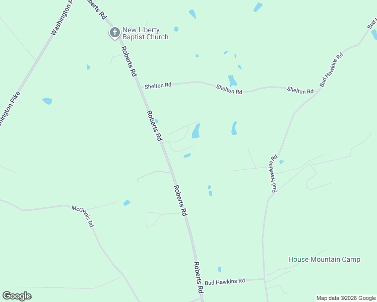 map of restaurants, bars, coffee shops, grocery stores, and more near 5130 Roberts Road in Corryton