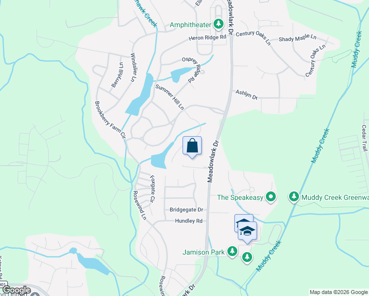 map of restaurants, bars, coffee shops, grocery stores, and more near 5325 Summer Hill Lane in Winston-Salem