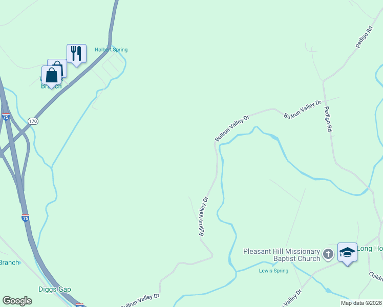 map of restaurants, bars, coffee shops, grocery stores, and more near 2301 Bullrun Valley Drive in Powell