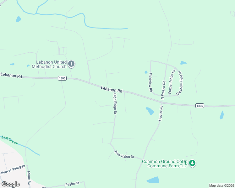 map of restaurants, bars, coffee shops, grocery stores, and more near 1419 High Ridge Drive in Mebane