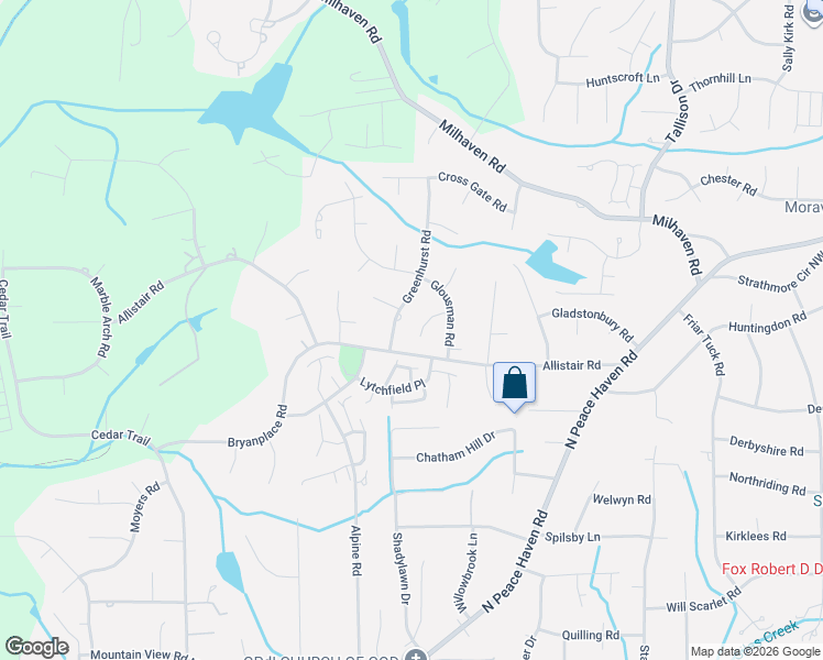 map of restaurants, bars, coffee shops, grocery stores, and more near 1001 Greenhurst Road in Winston-Salem