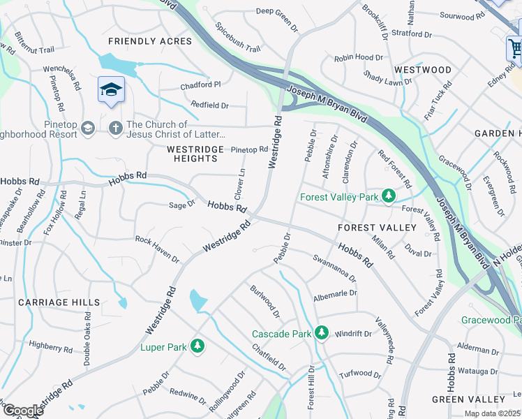 map of restaurants, bars, coffee shops, grocery stores, and more near in Greensboro