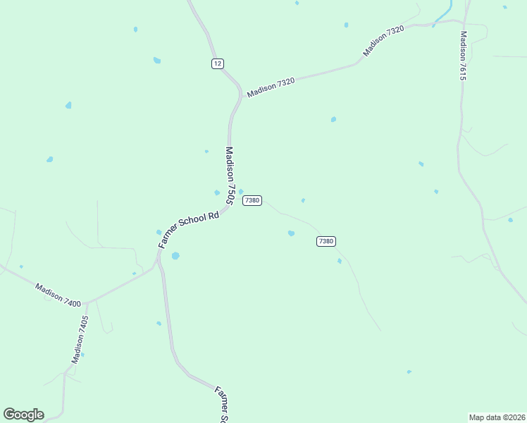 map of restaurants, bars, coffee shops, grocery stores, and more near 239 Madison 7380 in Hindsville