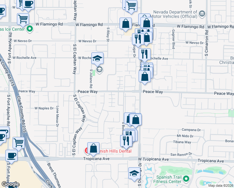 map of restaurants, bars, coffee shops, grocery stores, and more near 4509 Heavenly Love Way in Las Vegas