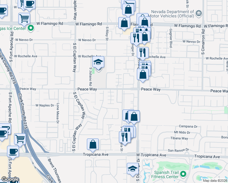 map of restaurants, bars, coffee shops, grocery stores, and more near 4557 Heavenly Love Way in Las Vegas
