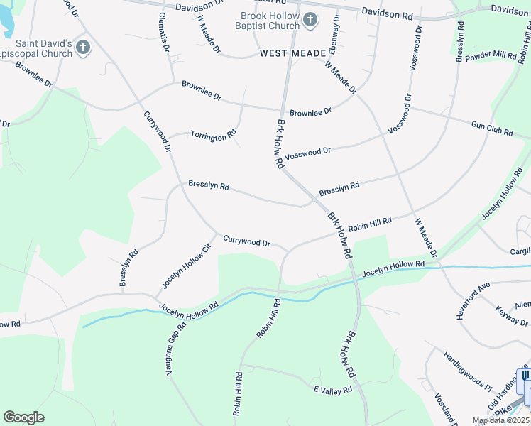 map of restaurants, bars, coffee shops, grocery stores, and more near 6316 Bresslyn Road in Nashville