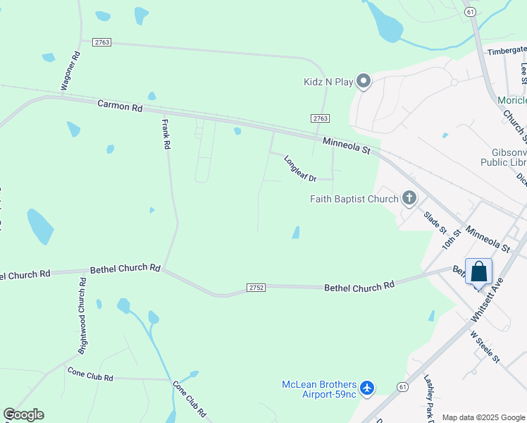 map of restaurants, bars, coffee shops, grocery stores, and more near 1510 Falcon Road in Gibsonville