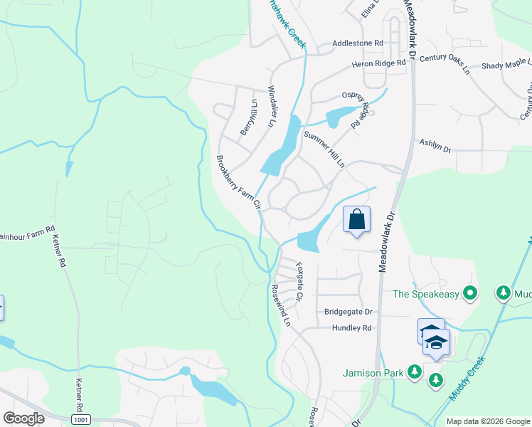 map of restaurants, bars, coffee shops, grocery stores, and more near 5910 Brookberry Farm Road in Winston-Salem