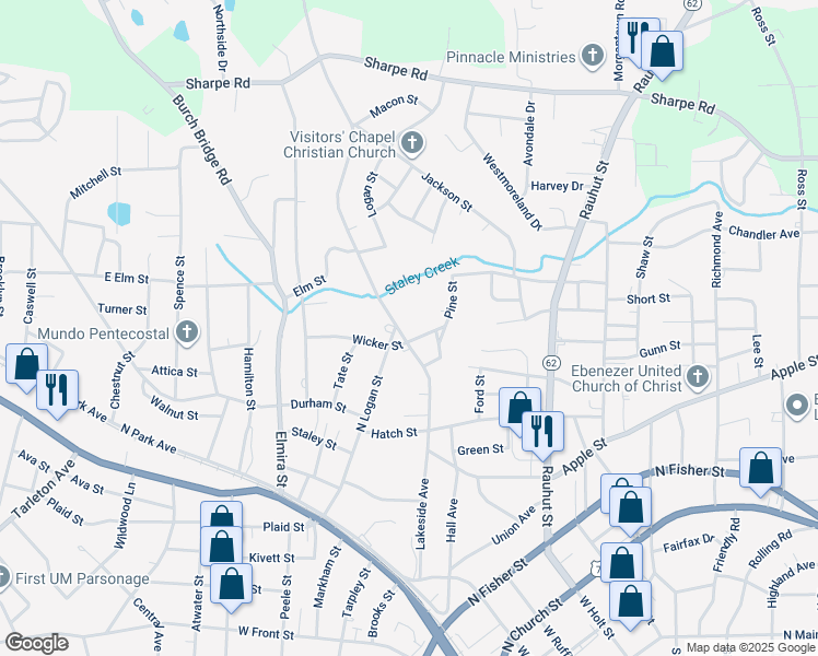 map of restaurants, bars, coffee shops, grocery stores, and more near 523 Lakeside Avenue in Burlington