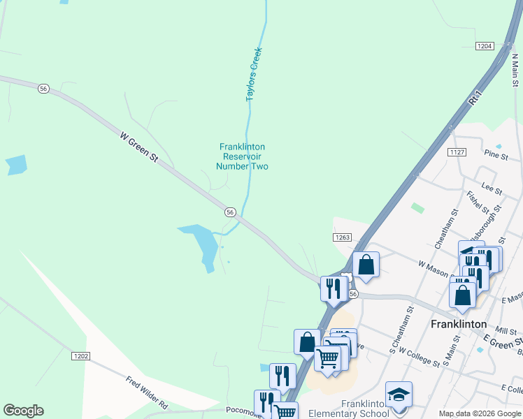 map of restaurants, bars, coffee shops, grocery stores, and more near 215 Carlton Lane in Franklinton