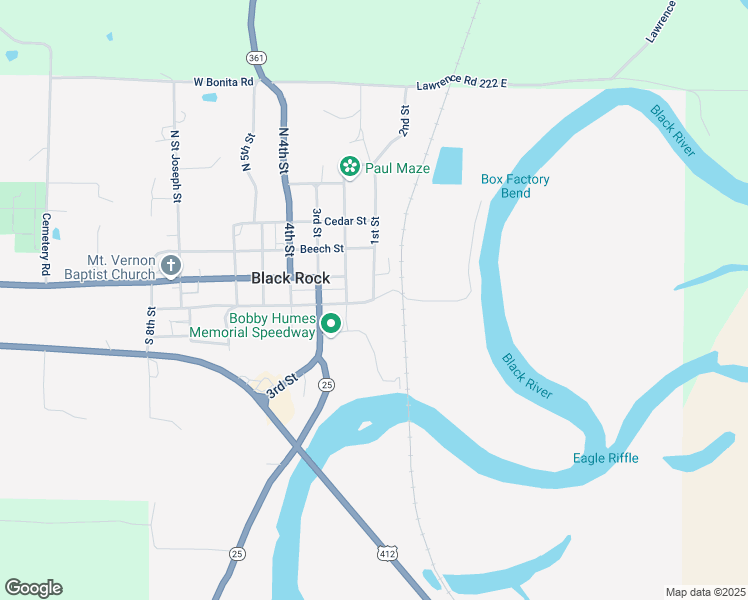 map of restaurants, bars, coffee shops, grocery stores, and more near 1st Street in Black Rock