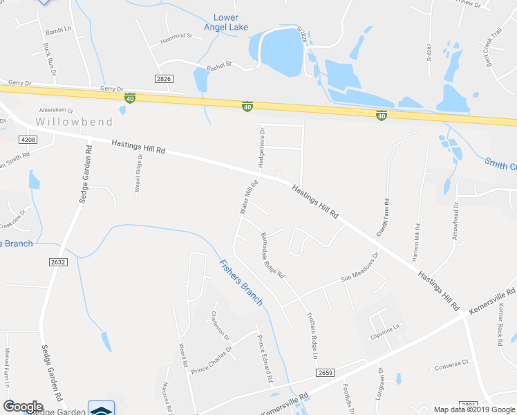 map of restaurants, bars, coffee shops, grocery stores, and more near 421 Overbrook Meadow Court in Kernersville
