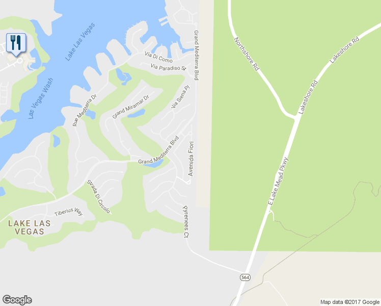 map of restaurants, bars, coffee shops, grocery stores, and more near Avenida Fiori in Henderson