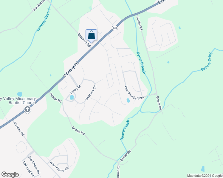map of restaurants, bars, coffee shops, grocery stores, and more near 7712 Emory Chase Lane in Knoxville