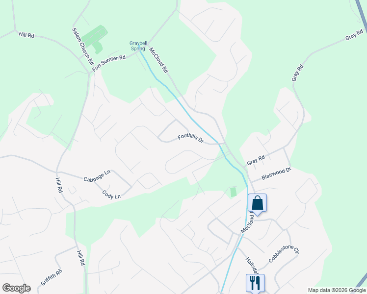 map of restaurants, bars, coffee shops, grocery stores, and more near 4428 Foothills Drive in Knoxville