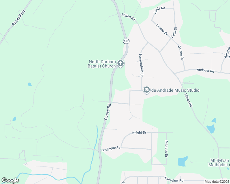 map of restaurants, bars, coffee shops, grocery stores, and more near 6014 Guess Road in Durham