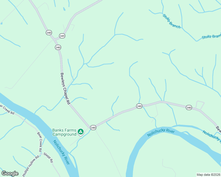 map of restaurants, bars, coffee shops, grocery stores, and more near 1015 Bewleys Chapel Road in Greene