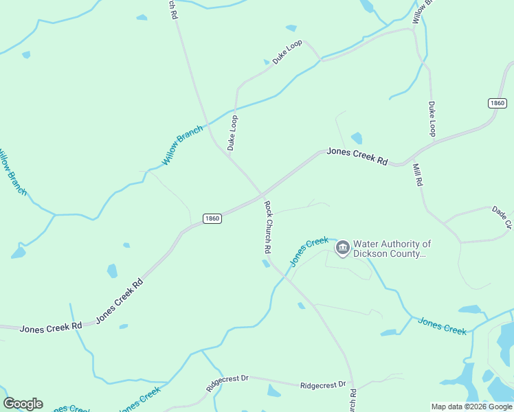 map of restaurants, bars, coffee shops, grocery stores, and more near 1232 Rock Church Road in Dickson