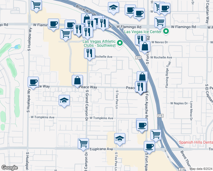 map of restaurants, bars, coffee shops, grocery stores, and more near 9665 Sound View Avenue in Las Vegas