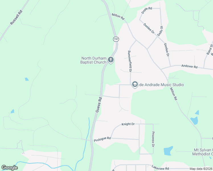 map of restaurants, bars, coffee shops, grocery stores, and more near 6014 Guess Road in Durham