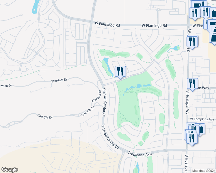 map of restaurants, bars, coffee shops, grocery stores, and more near 4507 Denaro Drive in Las Vegas
