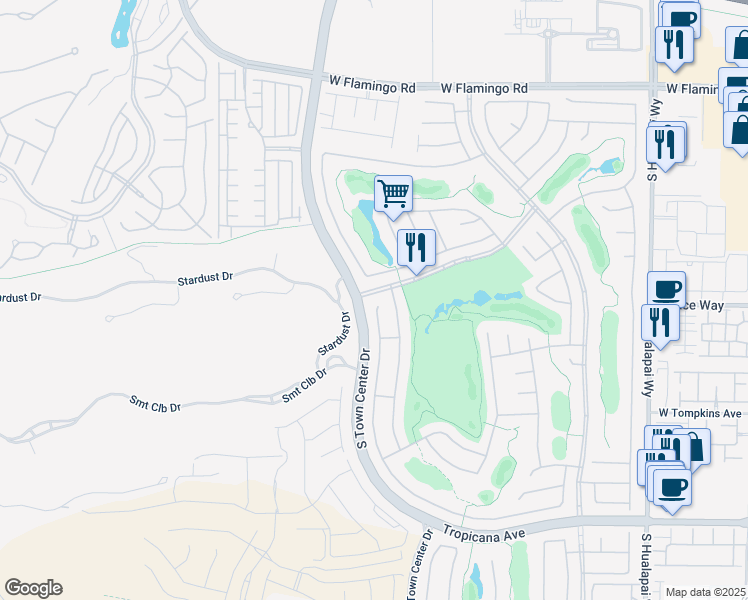 map of restaurants, bars, coffee shops, grocery stores, and more near 4507 Denaro Drive in Las Vegas