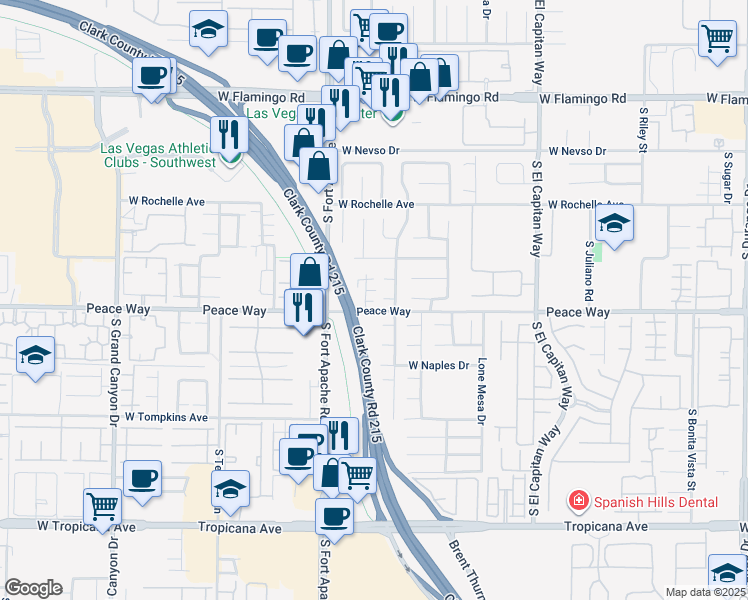 map of restaurants, bars, coffee shops, grocery stores, and more near 9230 Golden Torch Court in Las Vegas