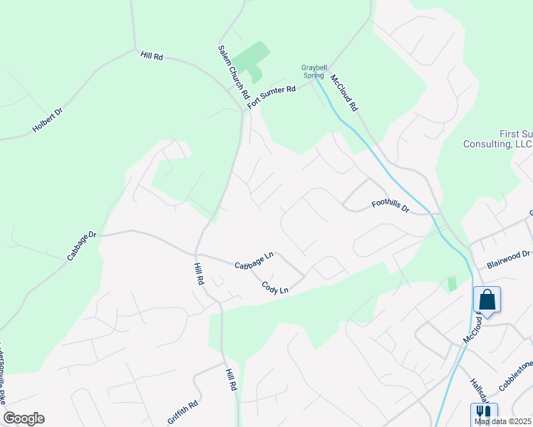map of restaurants, bars, coffee shops, grocery stores, and more near 8201 Smoke Tree Lane in Knoxville