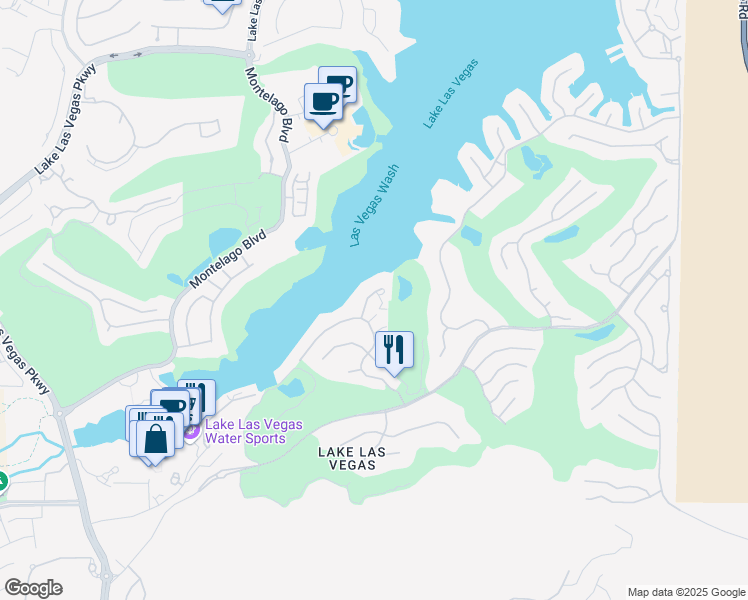 map of restaurants, bars, coffee shops, grocery stores, and more near 2 Rue Promenade Way in Henderson
