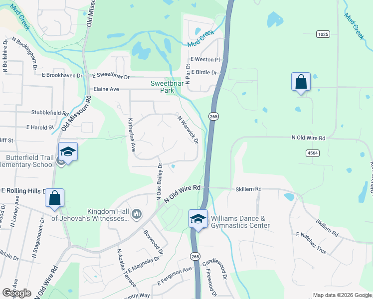 map of restaurants, bars, coffee shops, grocery stores, and more near 3138 North Kensington Court in Fayetteville