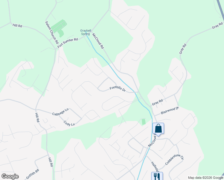 map of restaurants, bars, coffee shops, grocery stores, and more near 4428 Foothills Drive in Knoxville