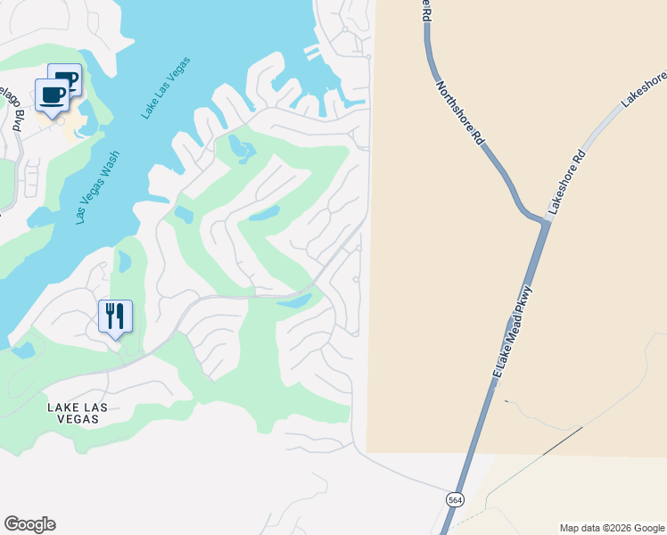 map of restaurants, bars, coffee shops, grocery stores, and more near 38 Caminito Amore in Henderson