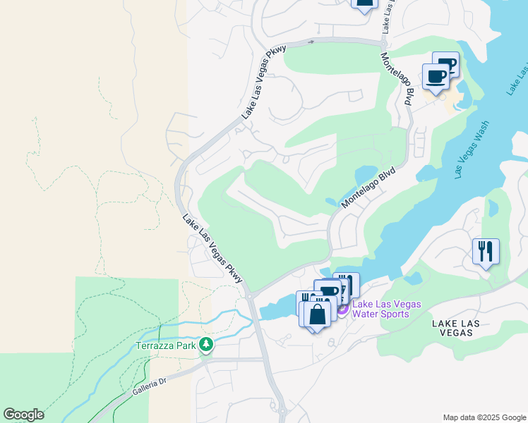 map of restaurants, bars, coffee shops, grocery stores, and more near 25 Avenida Sorrento in Henderson