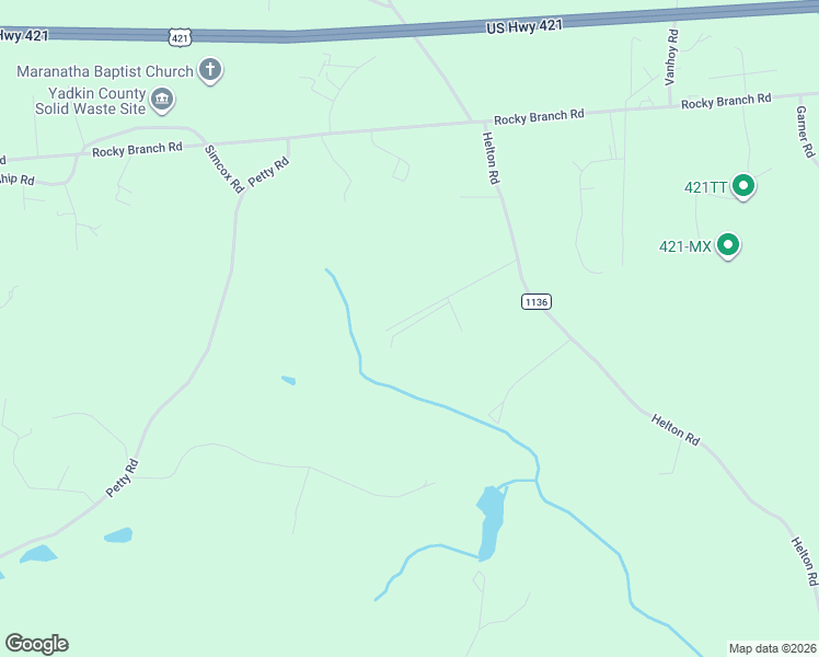 map of restaurants, bars, coffee shops, grocery stores, and more near 2837 Washington Drive in Yadkinville