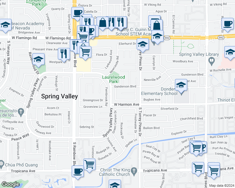 map of restaurants, bars, coffee shops, grocery stores, and more near 4449 Tennyson Drive in Las Vegas