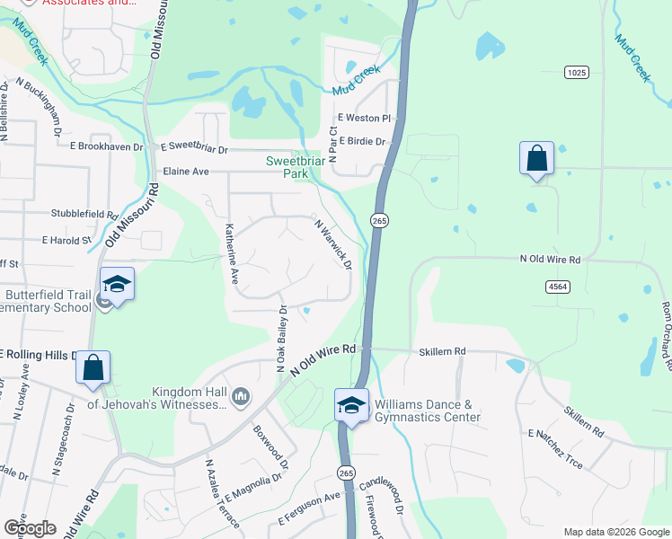 map of restaurants, bars, coffee shops, grocery stores, and more near 3138 North Kensington Court in Fayetteville