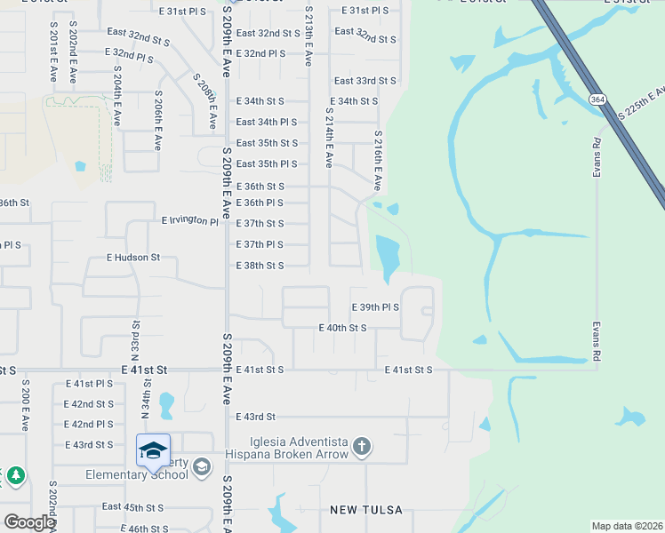 map of restaurants, bars, coffee shops, grocery stores, and more near 21293 East 39th Street South in Broken Arrow