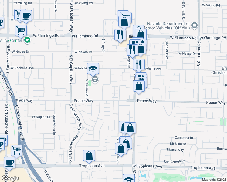 map of restaurants, bars, coffee shops, grocery stores, and more near 8748 Villa Monica Lane in Las Vegas
