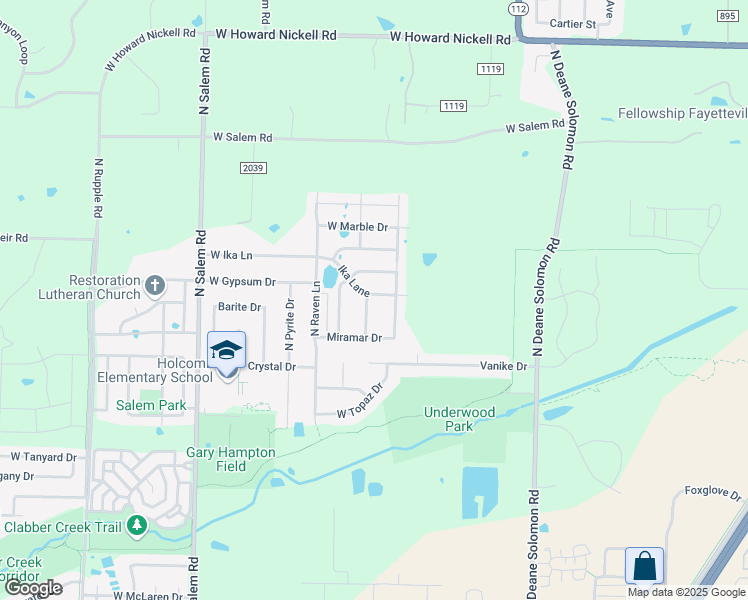 map of restaurants, bars, coffee shops, grocery stores, and more near 3092 Azure Avenue in Fayetteville