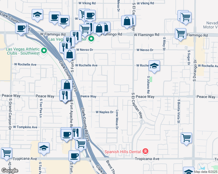 map of restaurants, bars, coffee shops, grocery stores, and more near 4488 Summers Shade Street in Las Vegas