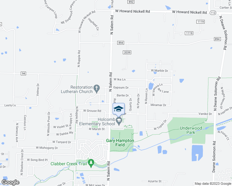 map of restaurants, bars, coffee shops, grocery stores, and more near 3342 Barite Drive in Fayetteville