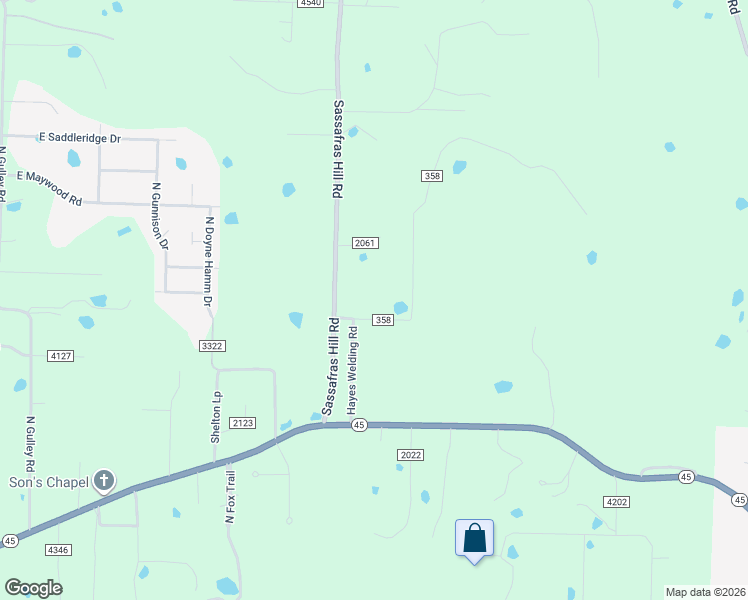 map of restaurants, bars, coffee shops, grocery stores, and more near 6108 Clayton Powell Road in Fayetteville