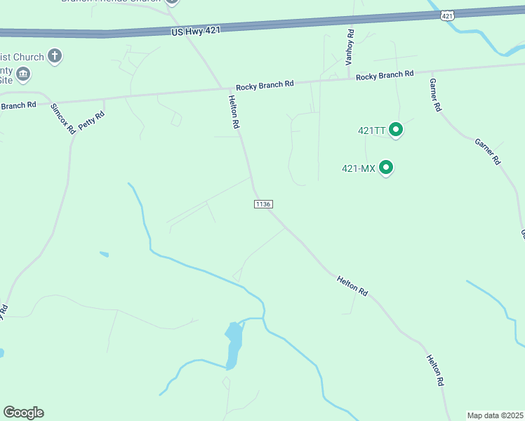 map of restaurants, bars, coffee shops, grocery stores, and more near 1724 Helton Road in Yadkinville